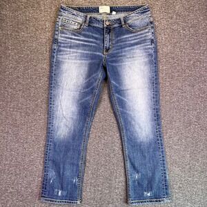 BKE Jeans Women 30 Payton Mid-Rise Stretch Cropped Jean Distressd Modern 32.5x25